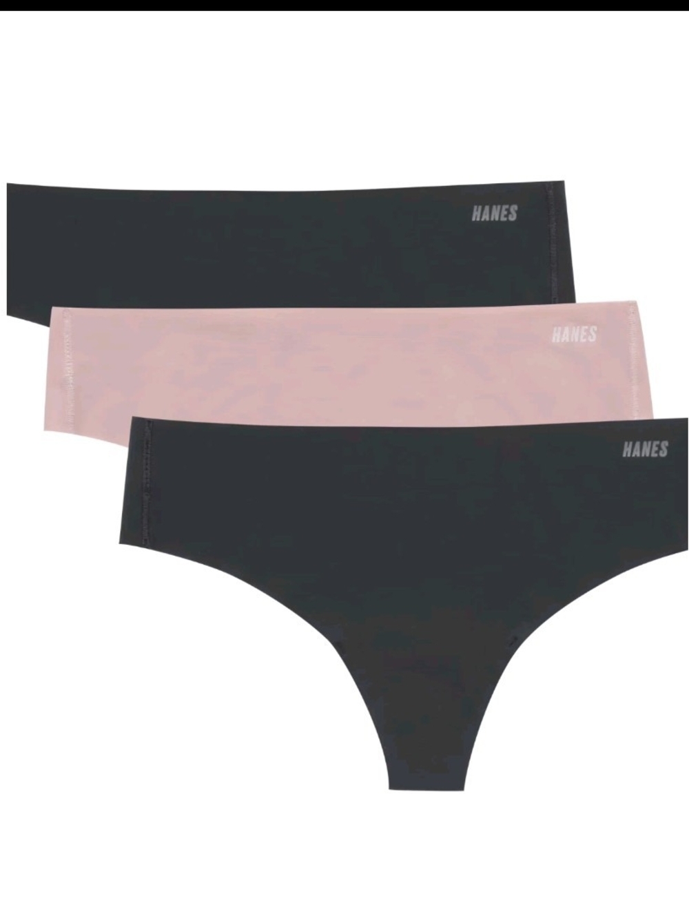 Hanes Moves Women’s No Show Thong Underwear, 3-Pack (8/XL)